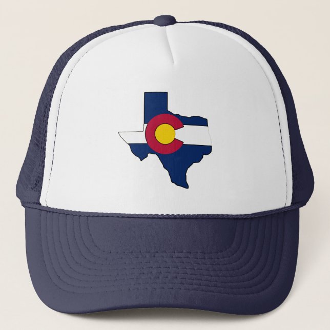 Texas outline Colorado flag trucker hat (Front)
