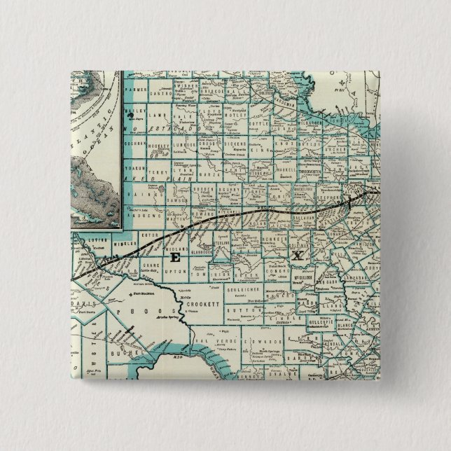 Texas Pacific Railway 15 Cm Square Badge (Front)