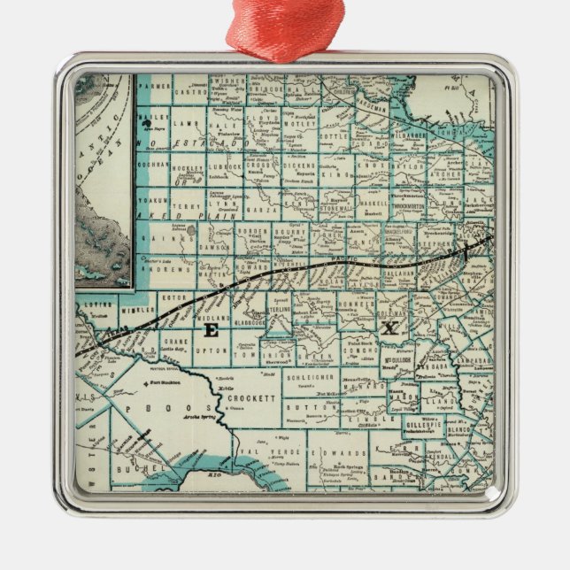 Texas Pacific Railway Metal Tree Decoration (Front)