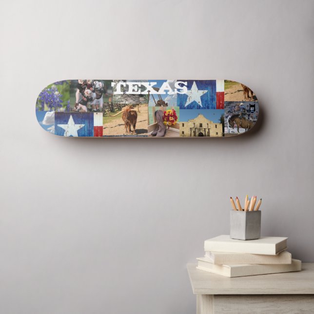 Texas Photo Mosaic Dd Brand Skateboard (Wall Art (Horz))