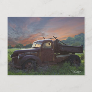 Texas pickup truck postcard
