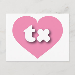 Texas pink heart - I love tx Postcard