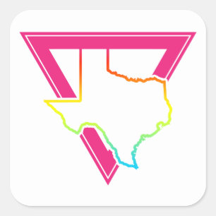 texas pink triangle square sticker
