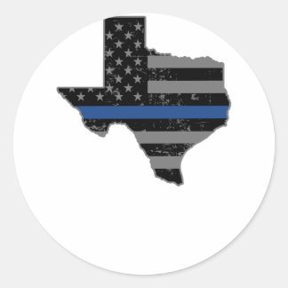 Texas Police Officer Thin Blue Line Classic Round Sticker