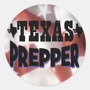 Texas Prepper Classic Round Sticker