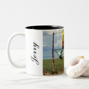 Texas Pride map and state image Personalise Two-Tone Coffee Mug