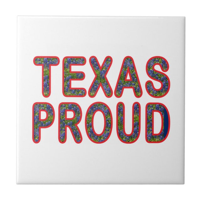 Texas Proud Bluebonnet Ceramic Tile (Front)