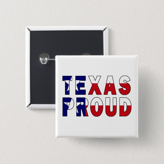 Texas Proud Flag 15 Cm Square Badge (Front & Back)