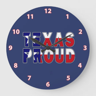 Texas Proud Flag Large Clock