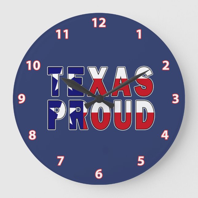 Texas Proud Flag Large Clock (Front)