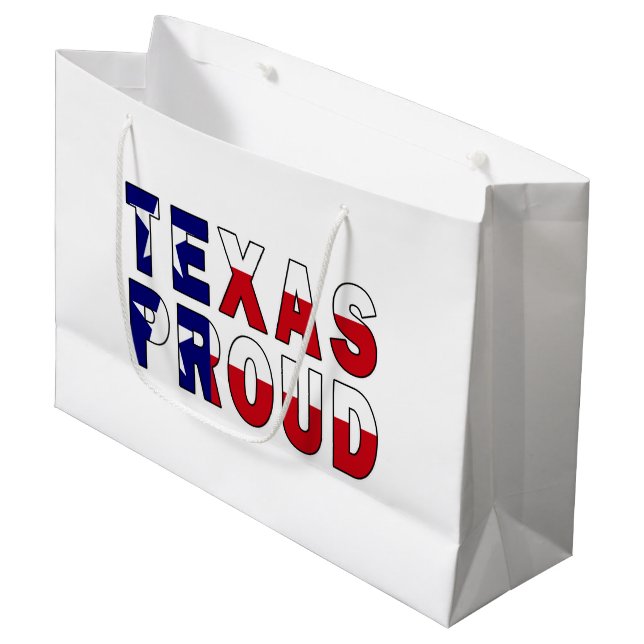 Texas Proud Flag Large Gift Bag (Front Angled)