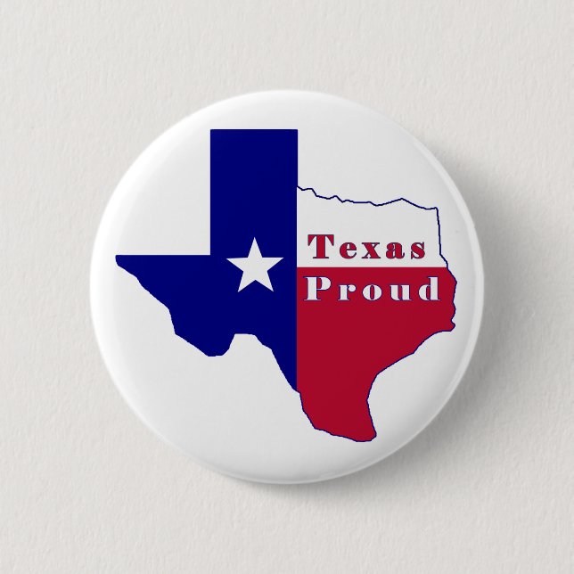 Texas Proud Flag Map 6 Cm Round Badge (Front)