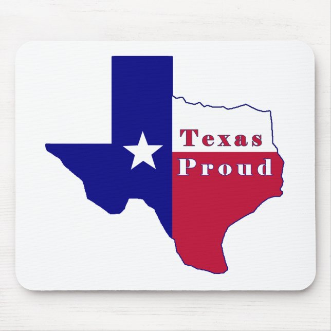 Texas Proud Flag Map Mouse Pad (Front)