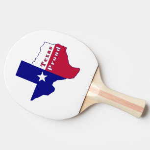 Texas Proud Flag Map Ping Pong Paddle