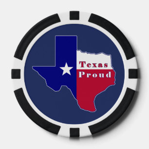Texas Proud Flag Map Poker Chips
