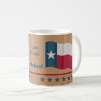 Texas Proud Lone Star Flag Name Personalised