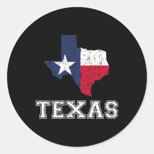 Texas Proud Texan Patriot American Usa Flag Vintag Classic Round Sticker