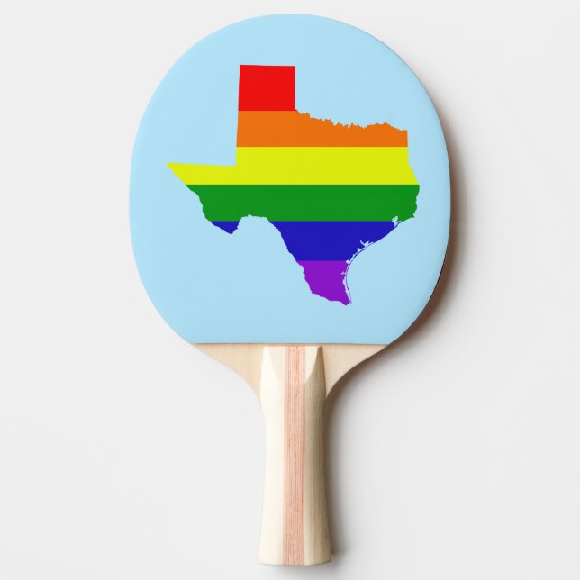 Texas Rainbow Ping Pong Paddle (Front)