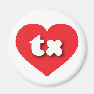 Texas red heart - I love tx Magnet