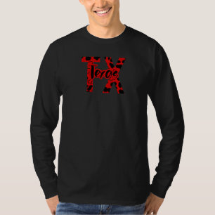 Texas Red Leopard Cheetah Travel Vacation Souvenir T-Shirt