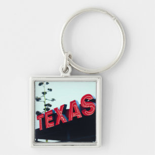 Texas Red Neon Lights USA America Key Ring
