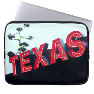 Texas Red Neon Lights USA America Laptop Sleeve