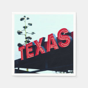 Texas Red Neon Lights USA America Napkin