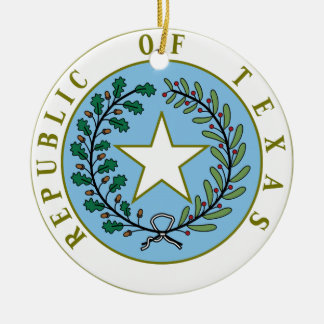 Texas (Republic of Texas Seal Colour) Ceramic Ornament