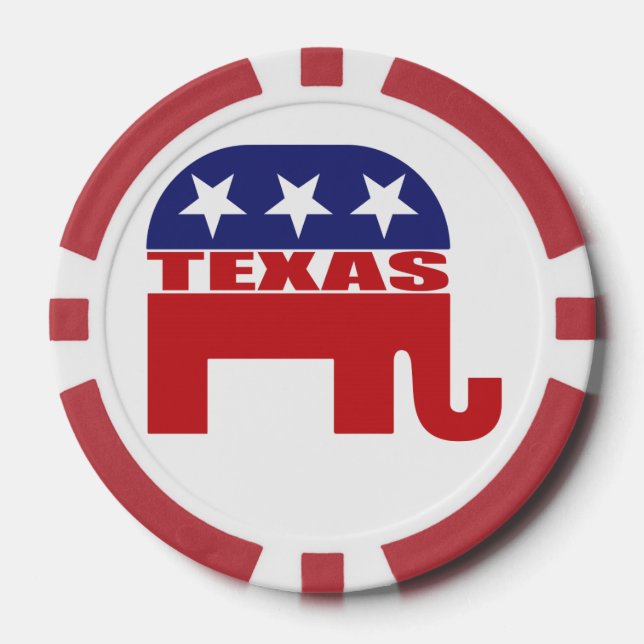 Texas Republican Elephant Poker Chips (Front)