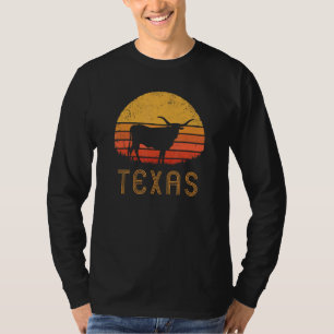 Texas Retro Longhorn Cattle Vintage Texan Lone Sta T-Shirt