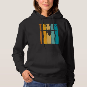 Texas Retro Picture Cool Silhouette Longhorn Cow S Hoodie