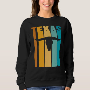 Texas Retro Picture Cool Silhouette Longhorn Cow S Sweatshirt