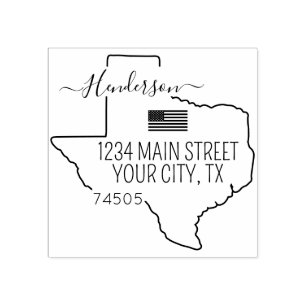 Texas Return Address Custom Rubber Stamp