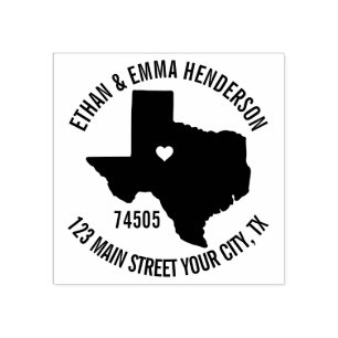 Texas Return Address Custom Rubber Stamp