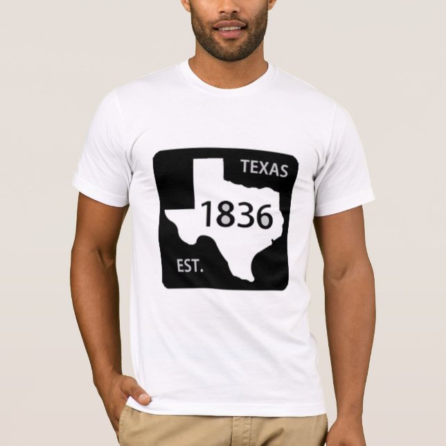 texas road sign 1836 lone star T-Shirt (Front)