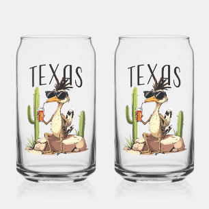 Texas Roadrunner having a beverage Can Glass