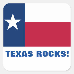 TEXAS ROCKS! SQUARE STICKER