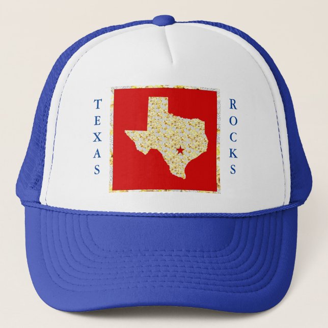TEXAS ROCKS! TRUCKER HAT (Front)