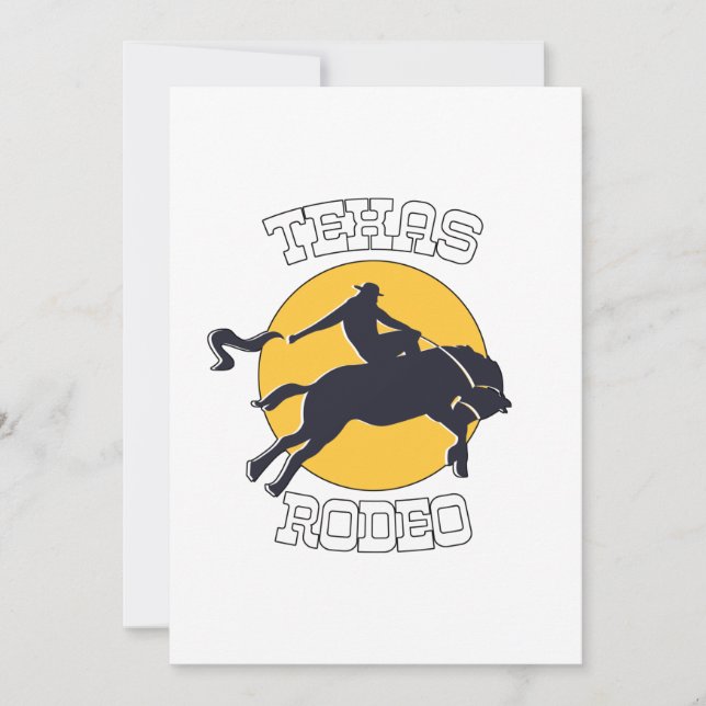 Texas Rodeo Horse Bull Holiday Card (Front)