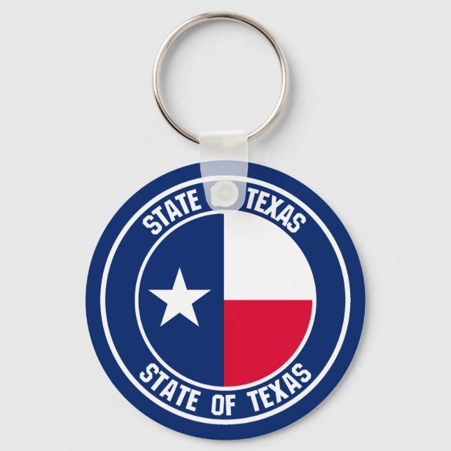 Texas Round Emblem Key Ring (Front)