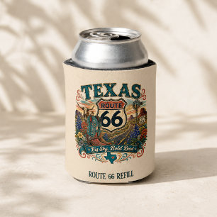 Texas Route 66 Cowgirl Drink Sleeve Can Cooler