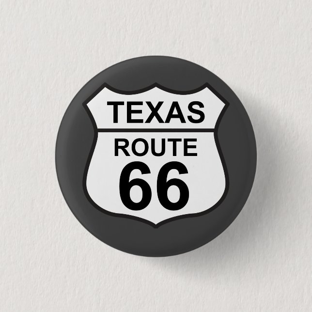 Texas Route 66 Hwy Sign 3 Cm Round Badge (Front)
