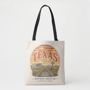 Texas Route 66 Open Road Panhandle Skies Art Tote Bag