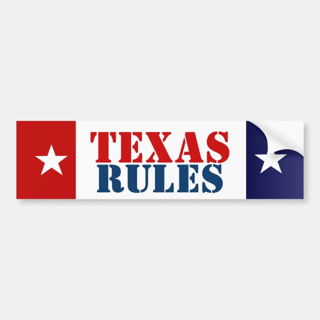 TEXAS RULES BUMPER STICKER (Front)