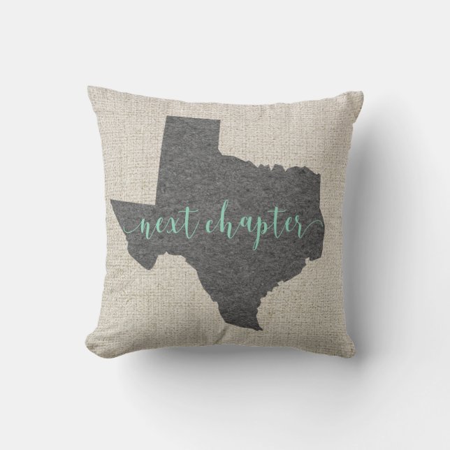 Texas Rustic Grey Off White Burlap Look Cushion (Front)