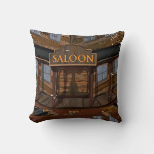 Texas Saloon bar vacation poster Cushion
