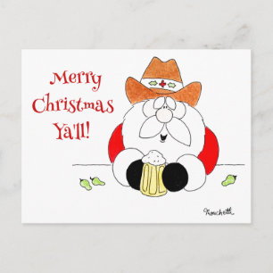 Texas Santa Christmas Postcard
