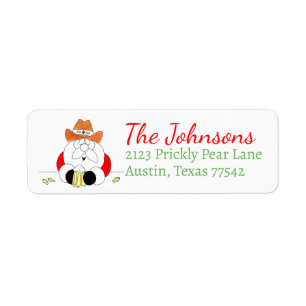 Texas Santa Claus Return Address Label