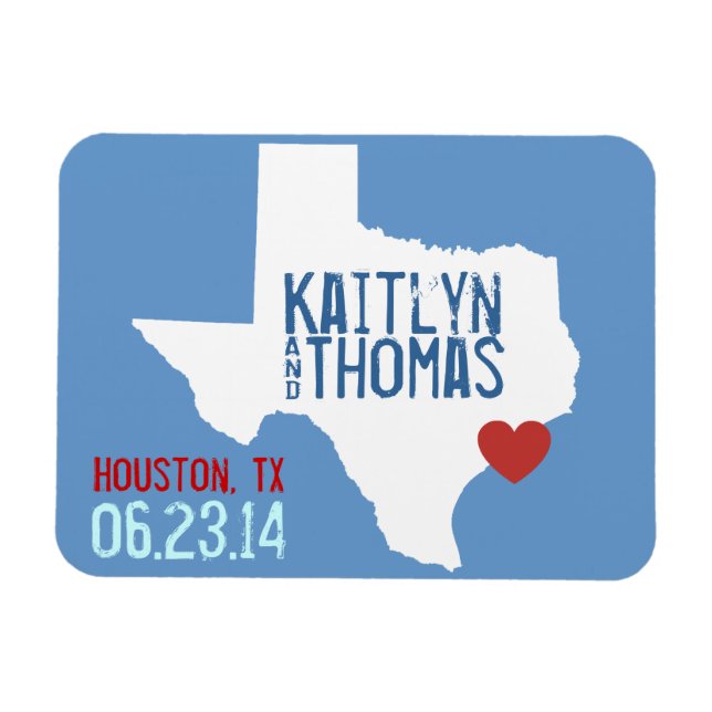 Texas Save the Date - Customisable City Magnet (Horizontal)