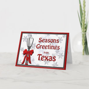 Texas Seasons Greetings Lamp Snowflake Holiday Card